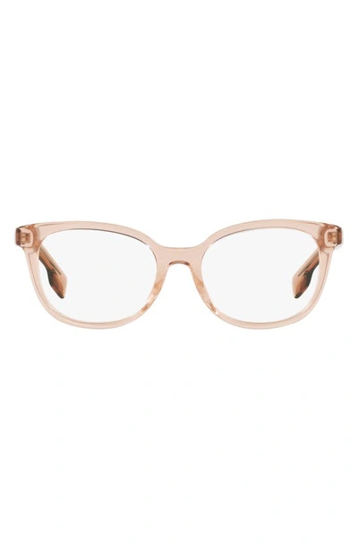 Shop Burberry 51mm Cat Eye Optical Glasses In Transparent Peach