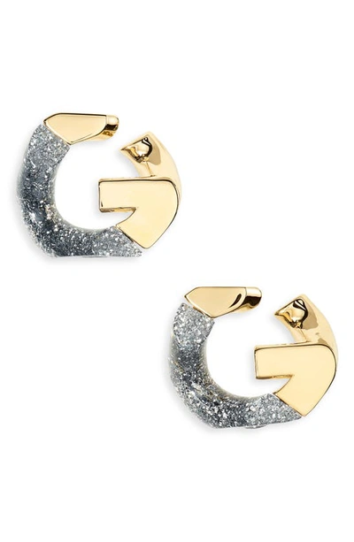 Shop Givenchy G-chain Glitter Earrings In Silvery/ Golden