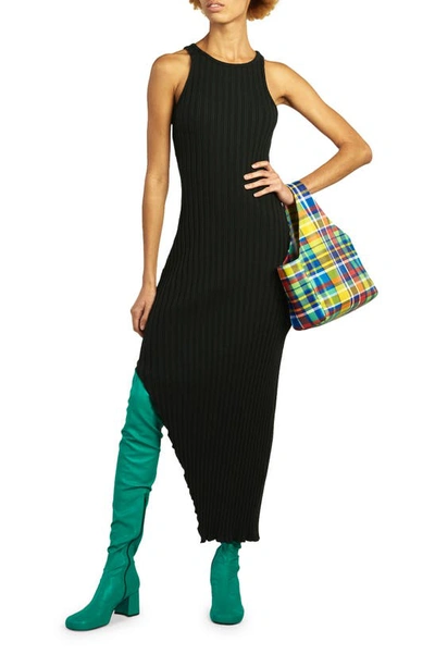 Shop Simon Miller Asymmetric Rib Knit Dress In Black