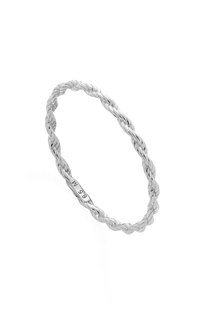 Monica Vinader Corda Recycled Sterling Silver Ring In Silver