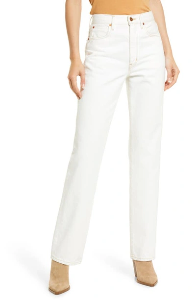 Shop Slvrlake London High Rise Straight Jeans In Natural White