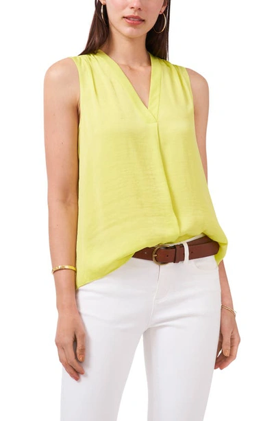 Shop Vince Camuto Rumpled Satin Blouse In Chartreuse