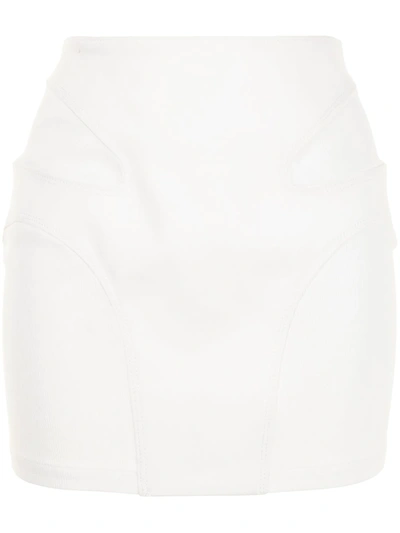 Shop Dion Lee Contour Stitch Mini Skirt In Weiss