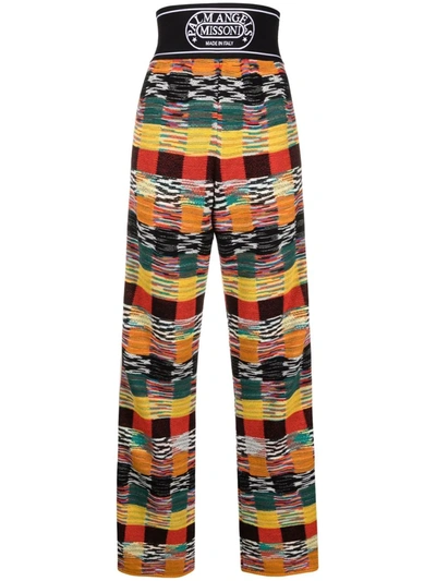Shop Palm Angels X Missoni Side-stripe Knitted Trousers In Schwarz