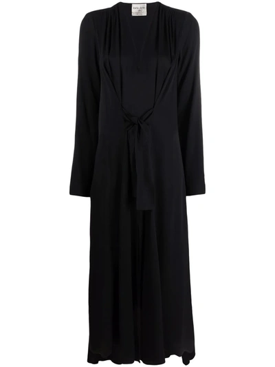 Shop Forte Forte Gathered Mid-length Dress In Schwarz