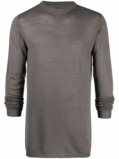 Shop Rick Owens Long-sleeved Wool Sweater In Grau