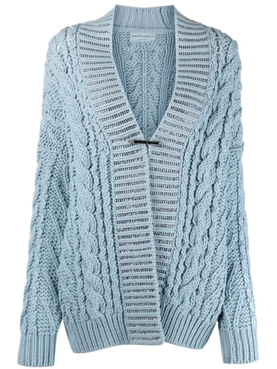 Shop Ermanno Scervino Rhinestone-embellished Cardigan In Blau