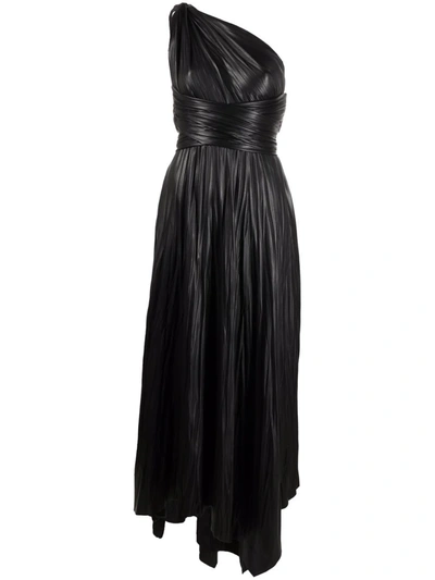 Shop Maria Lucia Hohan One-shoulder Maxi Dress In Schwarz