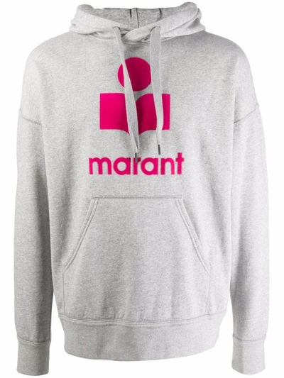 Shop Isabel Marant Étoile Logo-print Hoodie In Grau