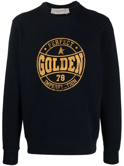 Shop Golden Goose Logo-print Sweatshirt In Blau