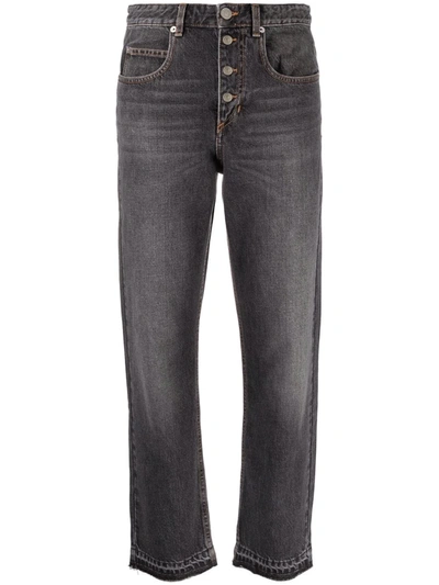 Shop Isabel Marant Étoile Belden Cropped Denim Jeans In Grau