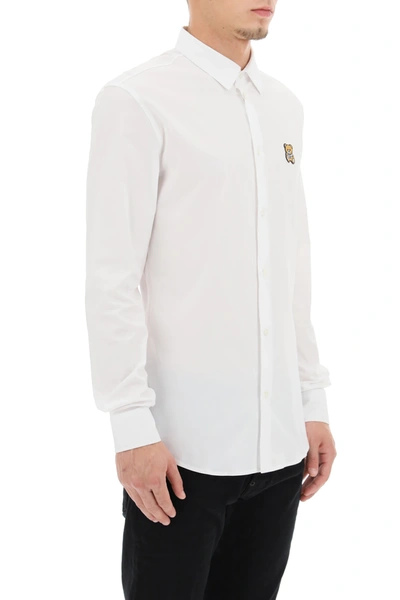 Shop Moschino Teddy Bear Patch Shirt In White