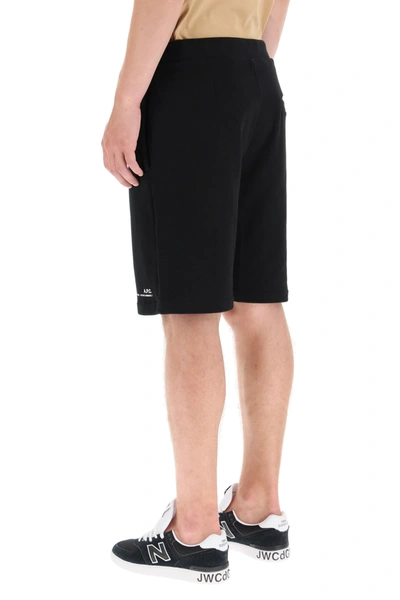 Shop Apc Logo Print Shorts In Black