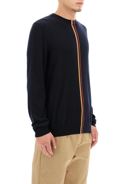 Shop Paul Smith Artisy Stripe Wool Sweater In Blue