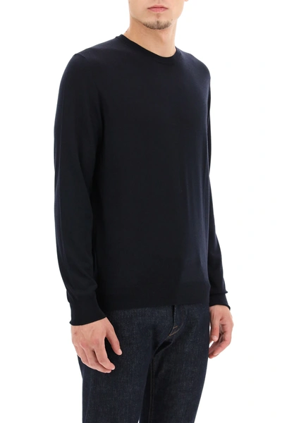 Shop Drumohr Superfine Merino Wool Sweater In Blue
