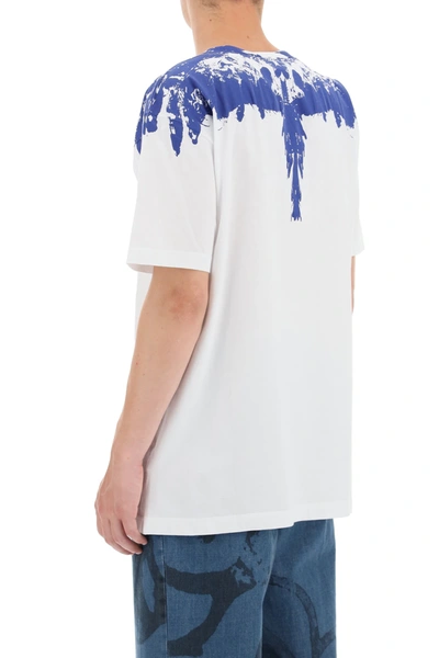 Shop Marcelo Burlon County Of Milan Tempera Wings T-shirt In White,blue