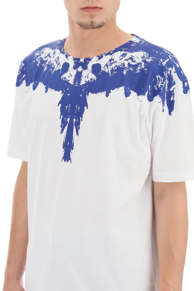 Shop Marcelo Burlon County Of Milan Tempera Wings T-shirt In White,blue