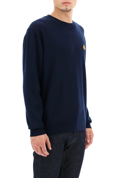 Shop Kenzo Tiger Crest Sweater In Blue