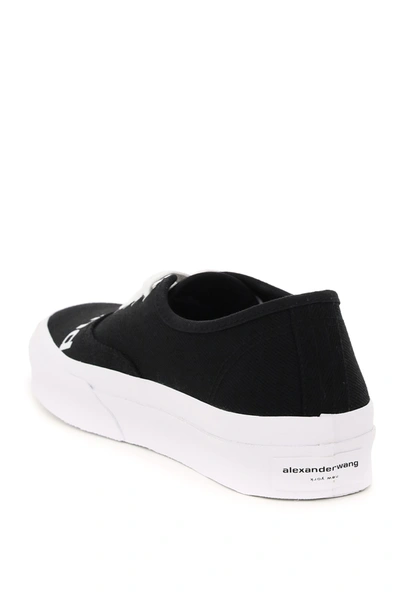 Shop Alexander Wang Logo Sneakers In Black,white