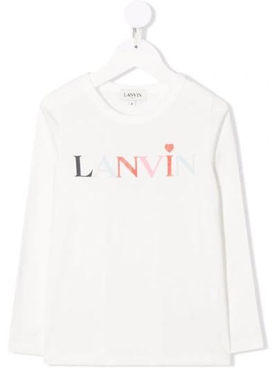 Lanvin Enfant Teen Logo-print T-shirt In 白色