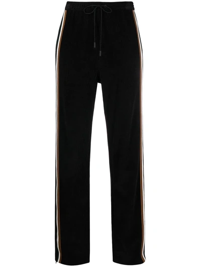 Dsquared2 Side Stripe Drawstring Waist Track Pants In Schwarz