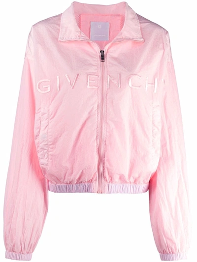 Shop Givenchy Logo-embroidered Track Jacket In Rosa