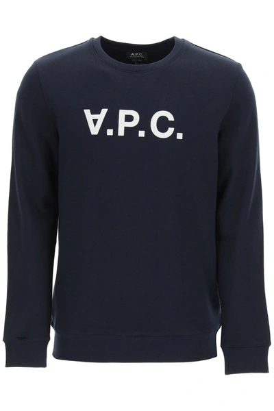 Shop Apc A.p.c. V.p.c. Flock Logo Sweatshirt In Mixed Colours