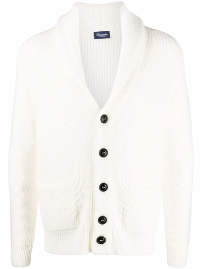 Drumohr Button-up Merino Cardigan In Weiss