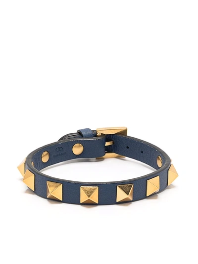 Shop Valentino Rockstud Buckle Bracelet In Blau