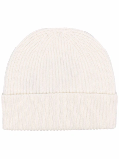 Shop Malo Ribbed-knit Beanie In Weiss