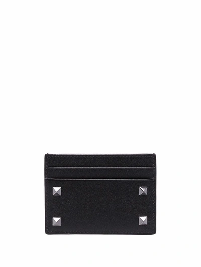 Valentino Rockstud-embellished Cardholder In Black