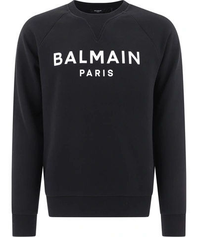 Shop Balmain " Paris" Sweatshirt In Black