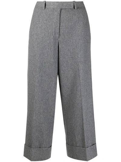 Thom Browne Wool-cashmere Blend Cropped Sack Trouser In 灰色