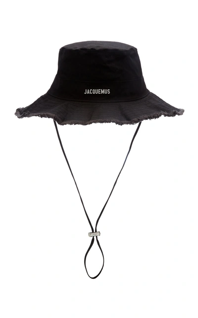 Shop Jacquemus Le Bob Artichaut Cotton Bucket Hat In Black