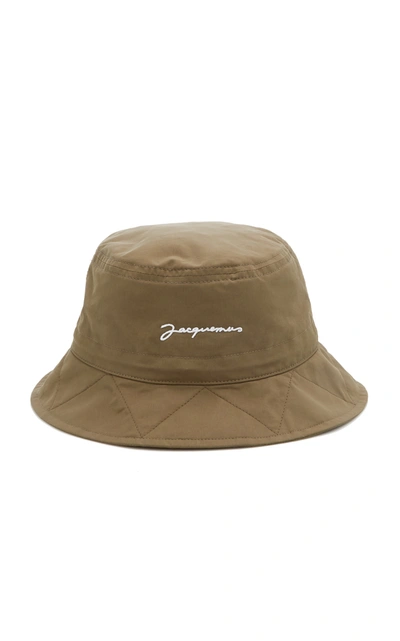 Shop Jacquemus Women's Le Bob Picchu Cotton-blend Bucket Hat In Green