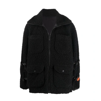 Heron Preston Zip-fastening Fleece Jacket In Black