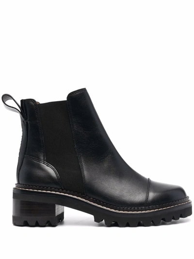 Shop See By Chloé Leather Chelsea Boots In Black