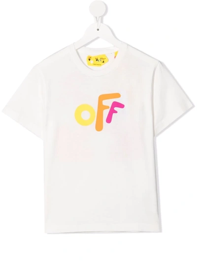 Shop Off-white Rounded-logo Cotton T-shirt In White