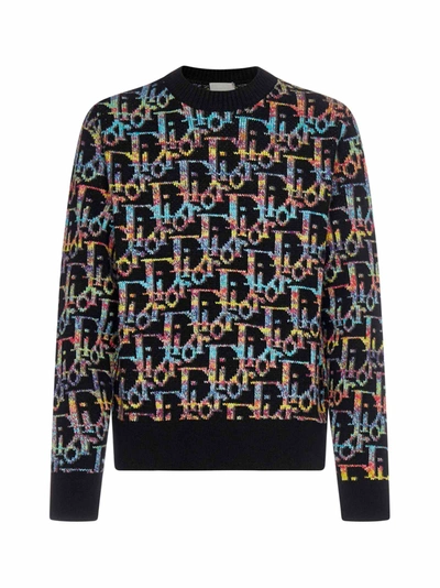 Dior Oblique Jacquard Sweater in Black for Men