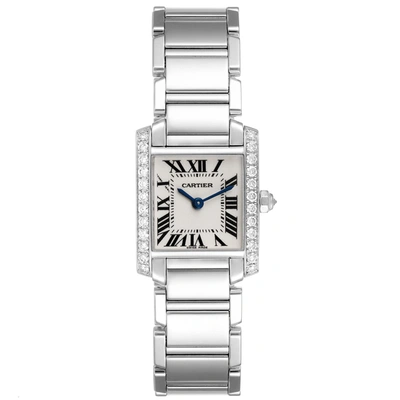 Shop Cartier Tank Francaise 18k White Gold Diamond Ladies Watch We1002s3 In Not Applicable