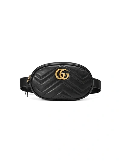 Shop Gucci Gg Marmont Matelassé Belt Bag In Nero