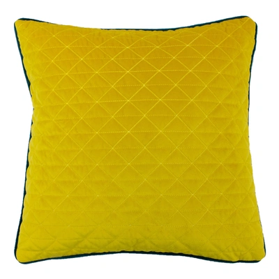 Shop Riva Home Quartz Throw Pillow Cover With Geometric Diamond Design (ceylon Yellow/petro Blu