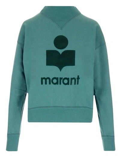 Shop Isabel Marant Étoile Moby Mock Neck Sweatshirt In Green
