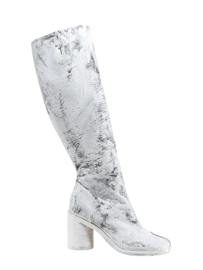 Shop Maison Margiela Tabi Painted Effect Boots In White