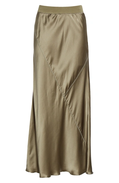 Shop Atm Anthony Thomas Melillo Silk Maxi Skirt In Army