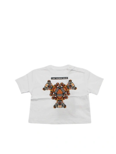 Shop Burberry Collage Printed Cotton T-shirt In White