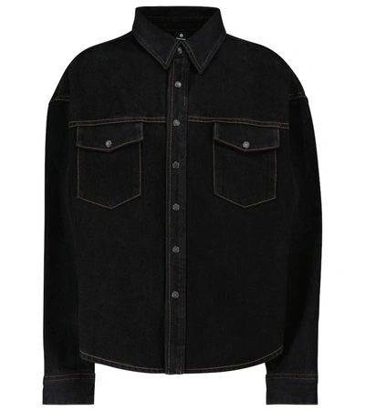 Wardrobe.nyc Oversized Denim Button Jacket In Black