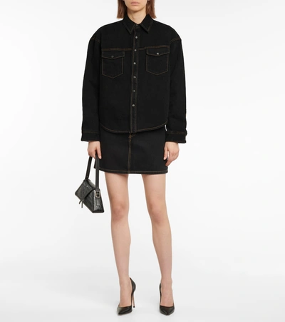Wardrobe.nyc Oversized Denim Button Jacket In Black