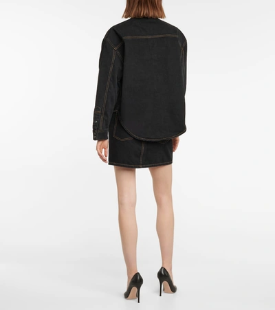 Wardrobe.nyc Oversized Denim Button Jacket In Black