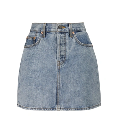Shop Wardrobe.nyc Mini Denim Skirt In Blue